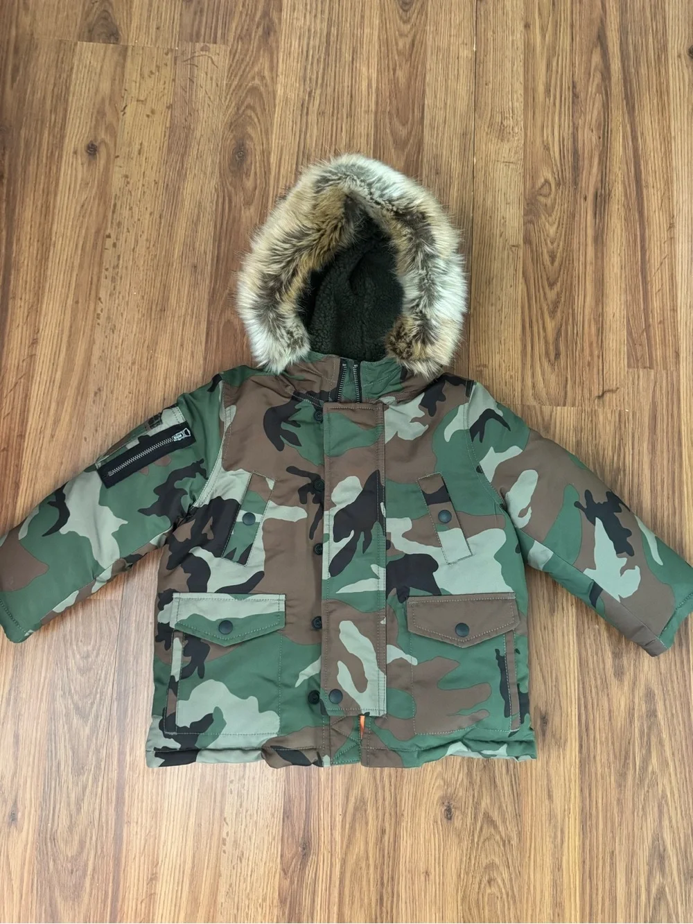 NWOT Polo Ralph Lauren Jacket Little Boys Camo Water Resistant Down Parka Green